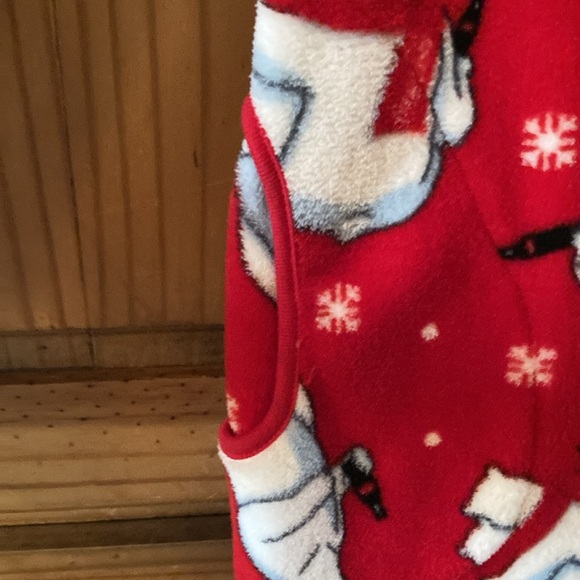 Women’s Coca Cola red polar bear hooded footed one piece pajamas size M - Picture 5 of 10